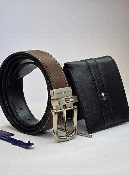 TH Leather Wallet-Belt Set For Men 3#