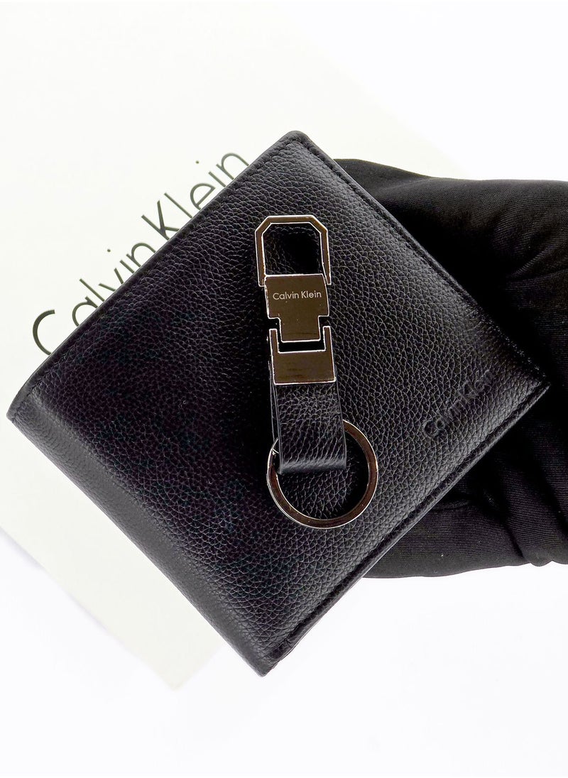 CK Black Leather Wallet-Keychain Set For Men 8#