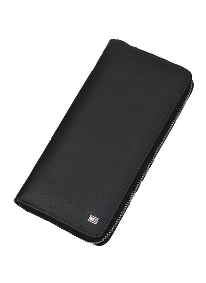 TH Long Black Leather Wallet For Men 50#