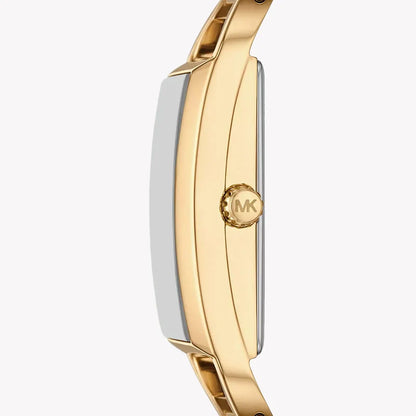 Michael Kors Women's MK Empire Three-Hand Gold-Tone Stainless Steel Logo Bracelet Watch (Model: MK4840), Gold, Modern
