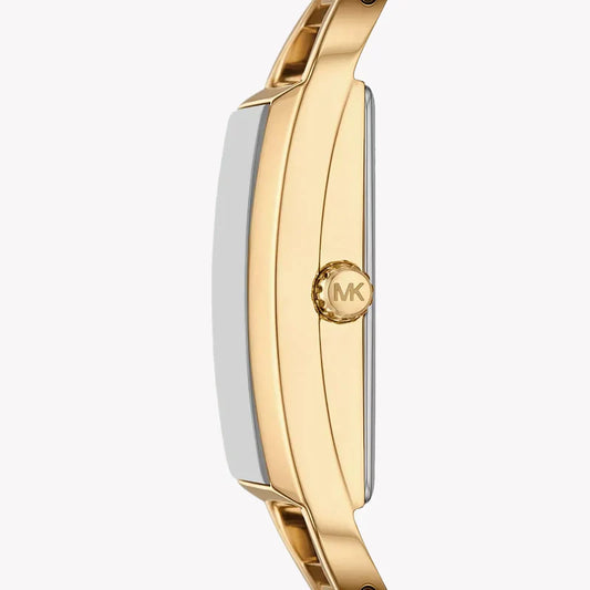 Michael Kors Women's MK Empire Three-Hand Gold-Tone Stainless Steel Logo Bracelet Watch (Model: MK4840), Gold, Modern