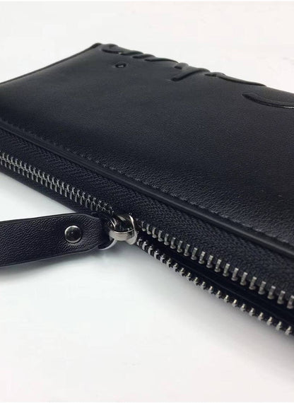 CK Long Black Leather Wallet For Unisex 76#