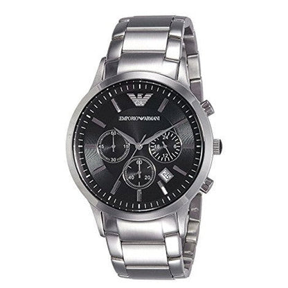 Emporio Armani AR2434 Men’s Black Dial Stainless Steel Renato Watch