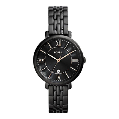 Fossil Jacqueline ES3614 Three-Hand Black Stainless Steel Women's Watch