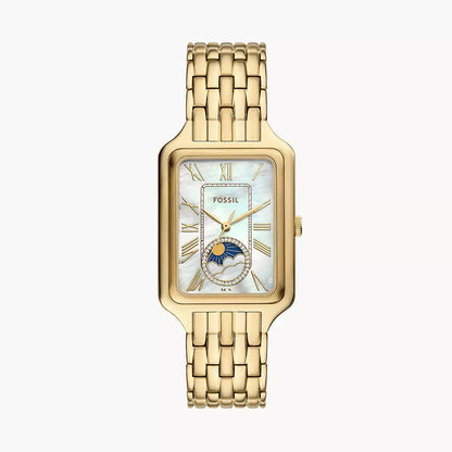 Fossil Raquel ES5398 Sun & Moon Mother of Pearl Gold-Tone Stainless Steel Women's Watch