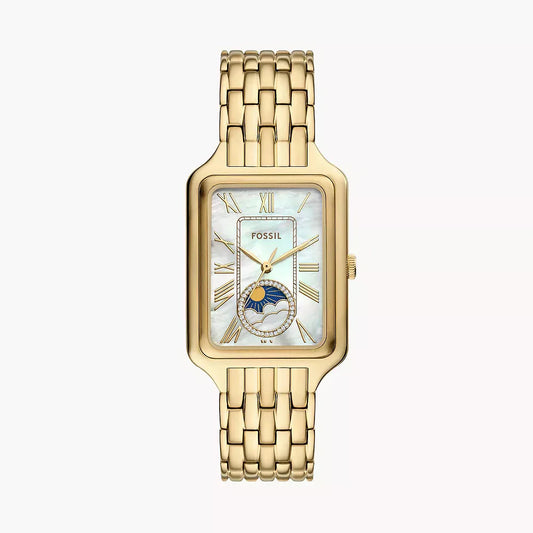 Fossil Raquel ES5398 Sun & Moon Mother of Pearl Gold-Tone Stainless Steel Women's Watch