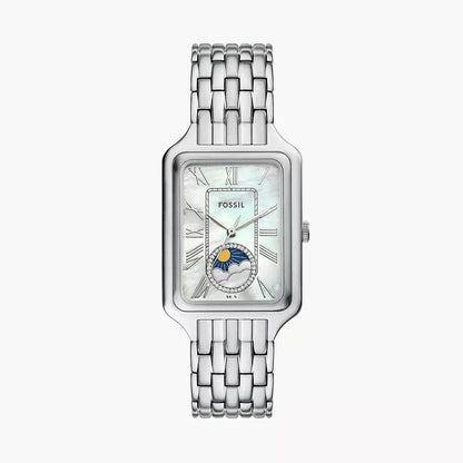 Fossil Raquel ES5400 Sun & Moon Mother of Pearl Silver-Tone Stainless Steel Women's Watch