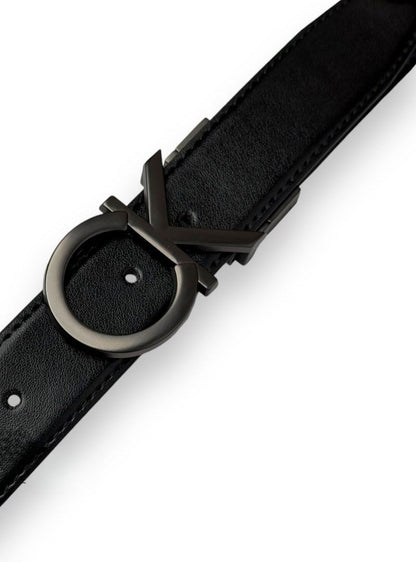 CK Black Leather Wallet-Belt Set For Men 13#