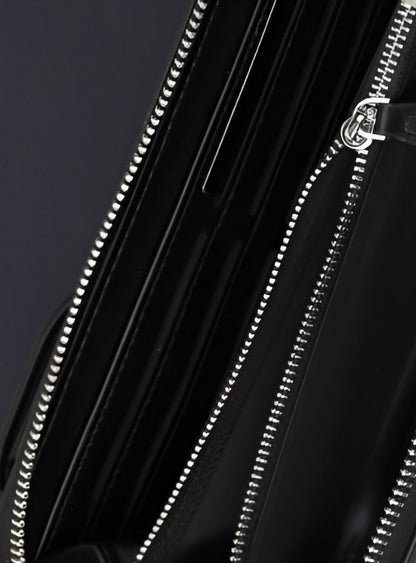 TH Long Black Leather Wallet For Men 50#