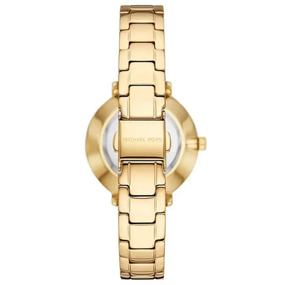 Michael Kors Pyper MK1065 Gold-Tone Watch with White Mother of Pearl Dial