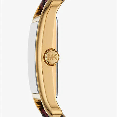 Michael Kors Emery MKo1116 Burgundy Dial Leopard Print Leather Strap Women's Watch