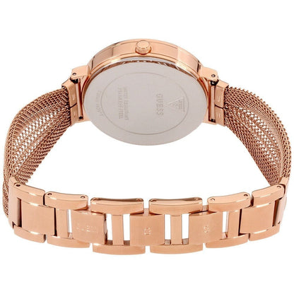 Guess Chiffon W1083L3 Rose Gold Mesh Bracelet Crystal Watch