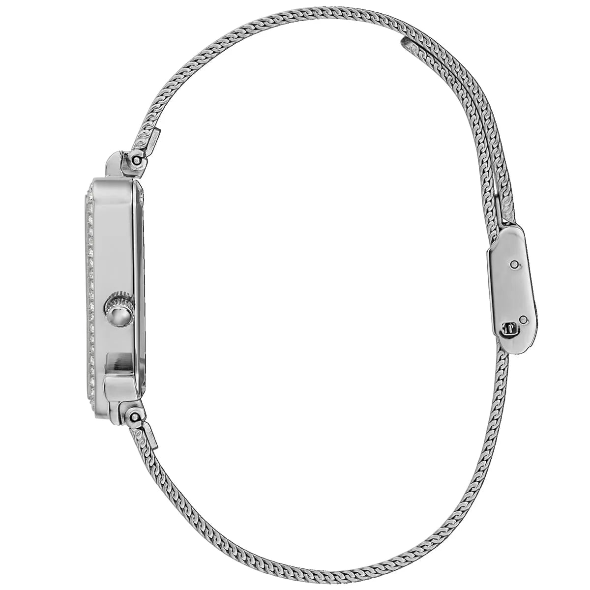 Guess Fame GW0508L1 Silver Tone Triangle Case Mesh Bracelet Watch