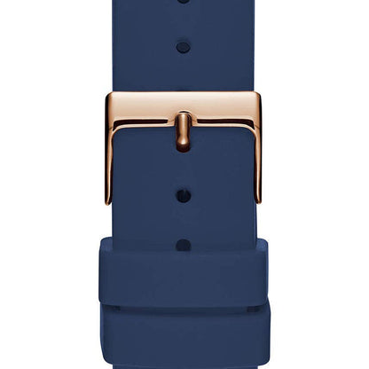 Guess G-Twist W0911L6 Rose Gold Stainless Steel Blue Silicone Ladies Watch