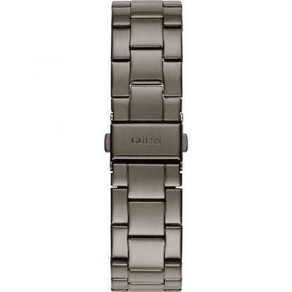 Guess G Twist W1201L4 Gunmetal Stainless Steel Purple Glitter Dial Watch