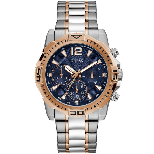 Guess Commander GW0056G5 Two-Tone Rose Gold & Silver Blue Dial Men's Watch