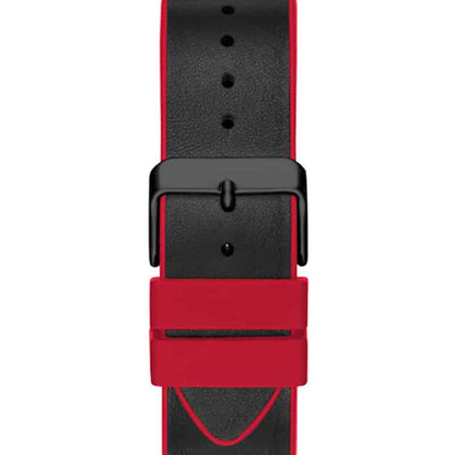 Guess Phoenix GW0202G7 Black Case Red Accents Skeleton Dial Rubber Strap Men's Watch