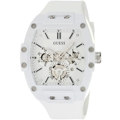 Guess Phoenix GW0203G2 White Rubber Case Skeleton Dial Rubber Strap Men's Watch
