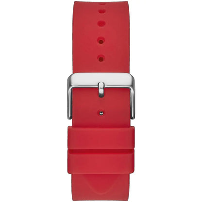 Guess Phoenix GW0203G4 Black Case Skeleton Dial Red Rubber Strap Watch