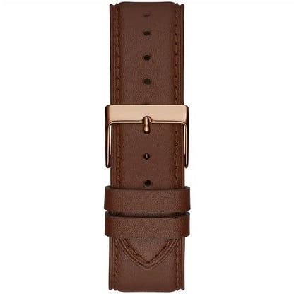 Guess Tailor GW0389G3 Rose Gold Case Blue Skeleton Dial Brown Leather Watch