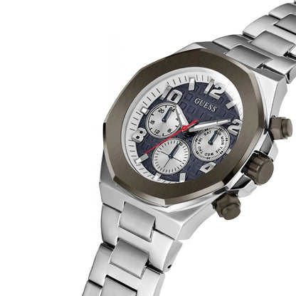 Guess Empire GW0489G1 Silver Steel Case Blue Textured Dial Men's Watch