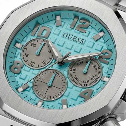 Guess Empire GW0489G3 Silver Case Turquoise Dial Men's Watch