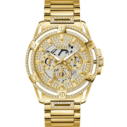Guess Headline GW0497G2 Full Gold Crystal Encrusted Skeleton Men's Watch
