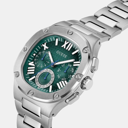 Guess Headline GW0572G6 Men's Silver-Tone & Green Dial Watch