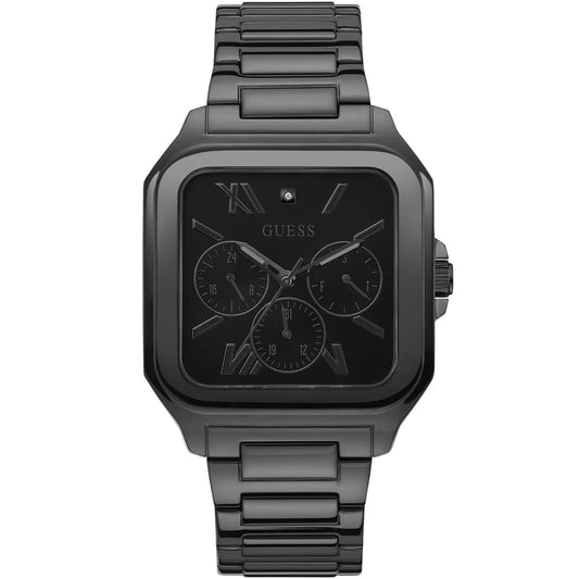 Guess GW0631G2 Full Black Square Case Multifunction Dress Men's Watch