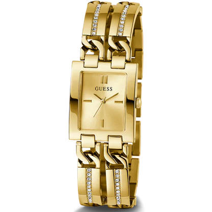 Guess GW0668L2 Gold Tone Rectangular Crystal Bracelet Watch