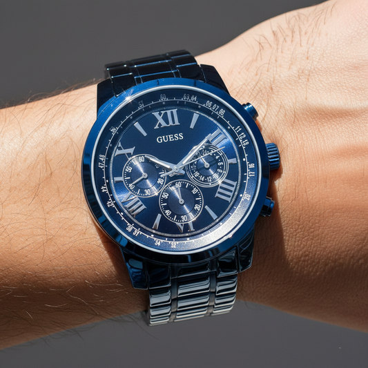 Guess Horizon W0379G5 Blue Tone Stainless Steel Chronograph Look Watch