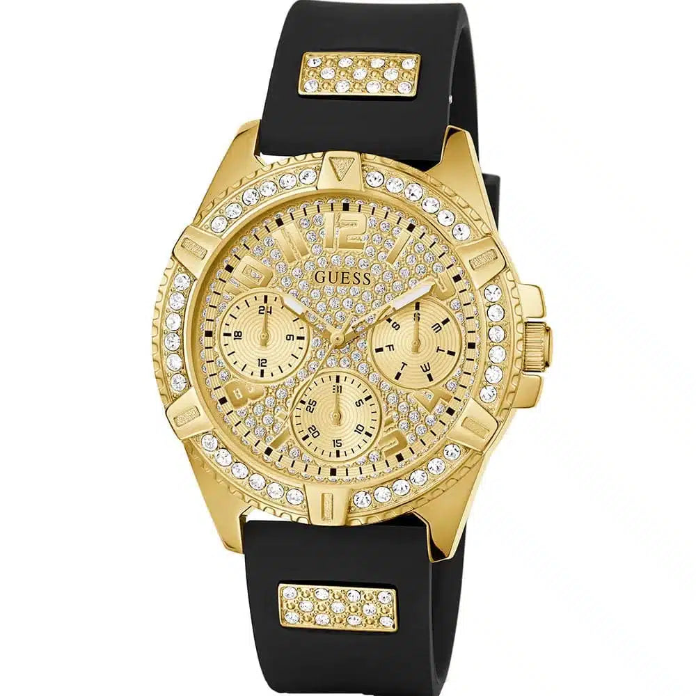 Guess Lady Frontier W1160L1 Gold & Black Rubber Watch