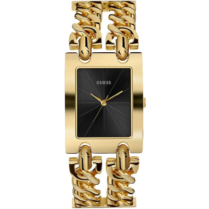 Guess Mod Heavy Metal U1117L5 Gold Tone Chain Bracelet Black Dial Watch