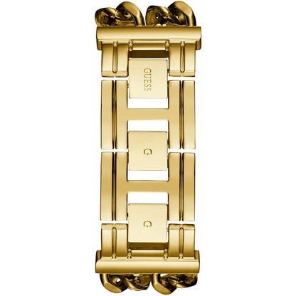 Guess Mod Heavy Metal U1117L5 Gold Tone Chain Bracelet Black Dial Watch