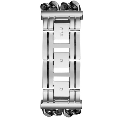 Guess Mod Heavy Metal W1117L1 Silver Tone Chain Bracelet Rectangular Watch
