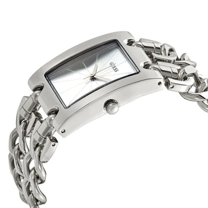 Guess Mod Heavy Metal W1117L1 Silver Tone Chain Bracelet Rectangular Watch
