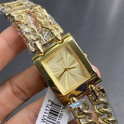 Guess Mod Heavy Metal W1117L2 Gold Tone Chain Bracelet Polished Watch