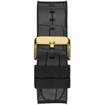 Guess Momentum GW0492G3 Gold Tone Green Dial Black Leather Strap Watch