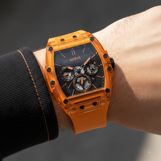 Guess Phoenix GW0203G10 Orange Translucent Polycarbonate Men's Watch