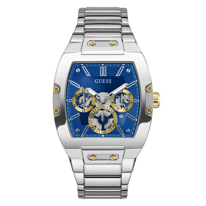 Guess Phoenix GW0456G5 Silver Tonneau Case Blue Dial Multifunction Watch