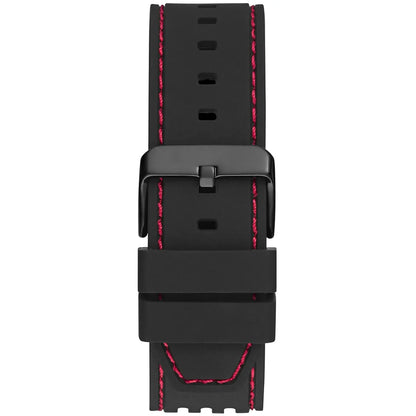 Guess Phoenix GW0499G4 Red Transparent Case Black Silicone Multifunction Watch
