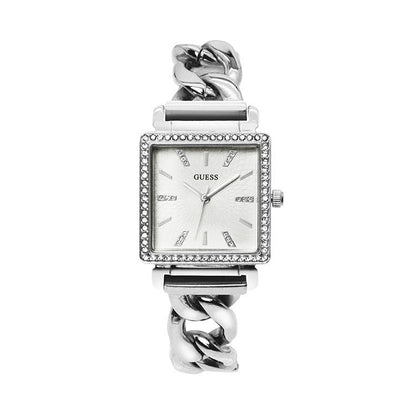 Guess Vanity W1030L1 Silver Tone Square Case Crystal Bezel Ladies Watch