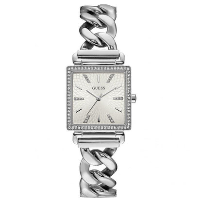 Guess Vanity W1030L1 Silver Tone Square Case Crystal Bezel Ladies Watch
