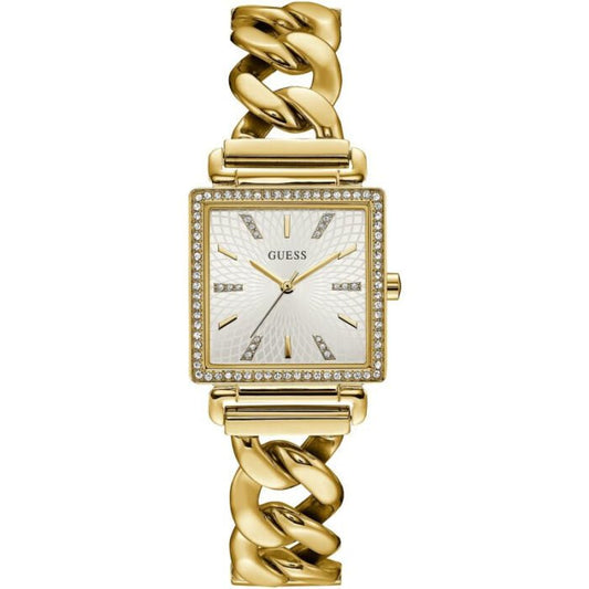 Guess Vanity W1030L2 Gold Tone Square Case Crystal Bezel Ladies Watch