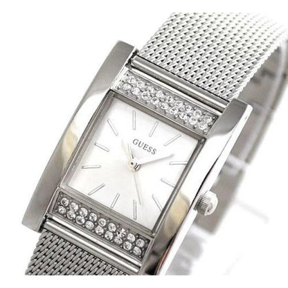 Guess W0127L1 Nouveau Silver Rectangular Case Crystal Mesh Women's Watch