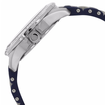 Guess Oasis W0366G2 Men's Silver & Blue Rubber Strap Watch