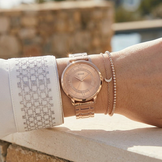 Guess Montauk W0933L3 Glitter Dial Women's Rose Gold-Tone Watch