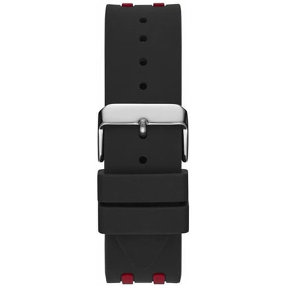 Guess Octane W1047G1 Silver Case Carbon Look Dial Black/Red Rubber Watch