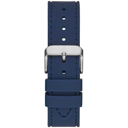 Guess Odyssey W1108G4 Silver/Rose Gold Case Blue Panda Dial Rubber Strap Men's Watch