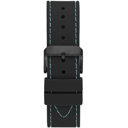 Guess Odyssey W1108G5 Men's Black Case Blue Accents Rubber Watch